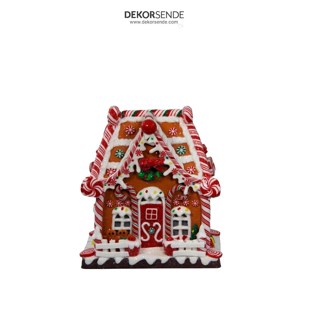Yılbaşı Dekoratif Şekerleme Kurabiye Ev Biblosu 20 cm