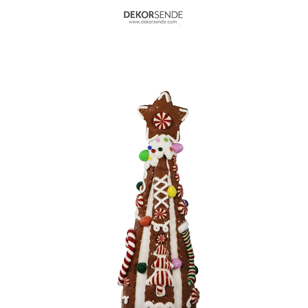 Yılbaşı Dekoratif Yıldızlı Şekerleme Çam Ağacı Biblosu 39 cm