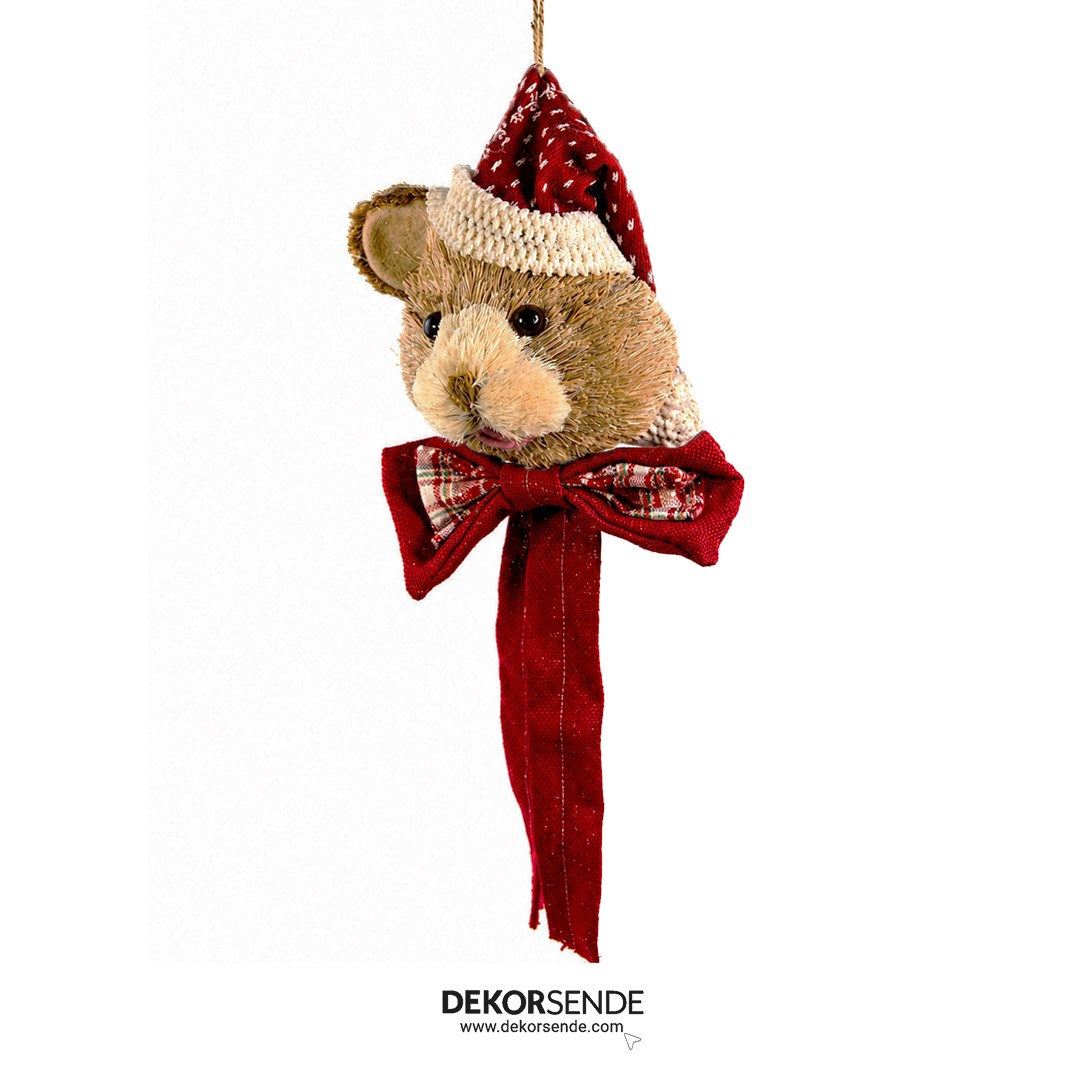 Yılbaşı Kapı Süs Büyük Ayıcık Teddy Bear Kırmızı 60 cm