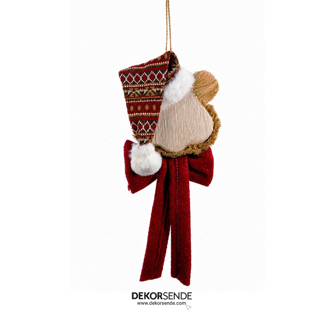 Yılbaşı Kapı Süs Küçük Ayıcık Teddy Bear Kırmızı 33 cm