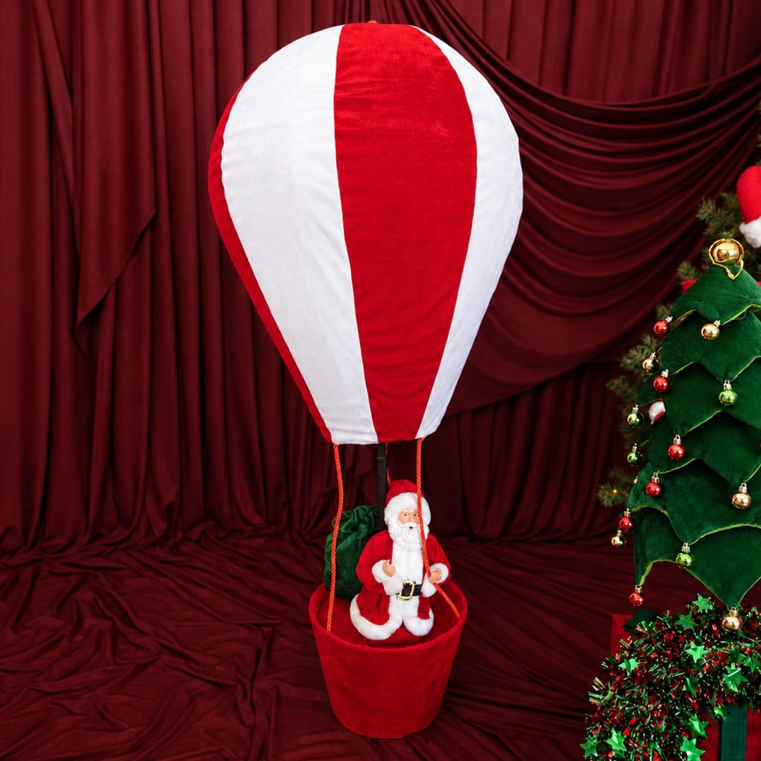 Yılbaşı Noel Baba Balonda Kırmızı Beyaz 150 cm