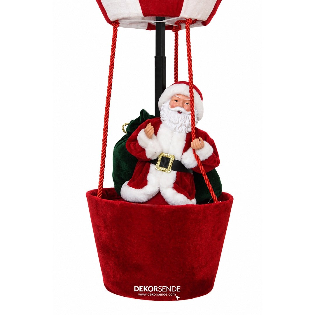 Yılbaşı Noel Baba Balonda Kırmızı Beyaz 150 cm