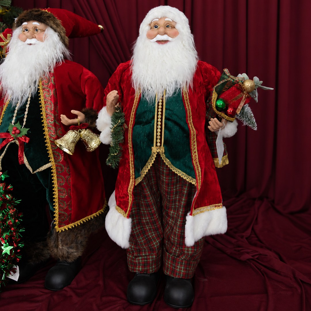 Yılbaşı Noel Baba Ekose Pantolonlu Lüks 90 cm
