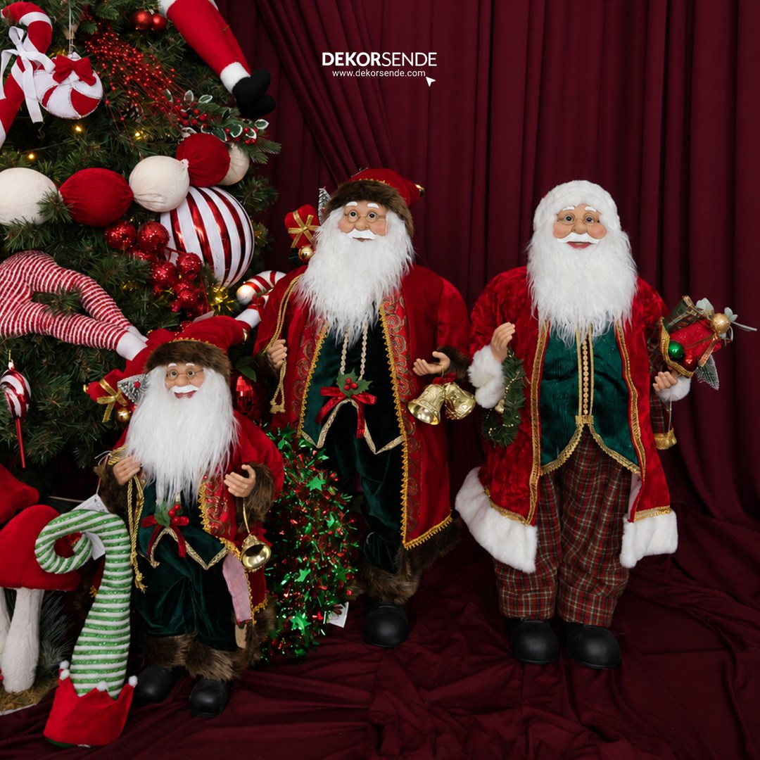 Yılbaşı Noel Baba Ekose Pantolonlu Lüks 90 cm