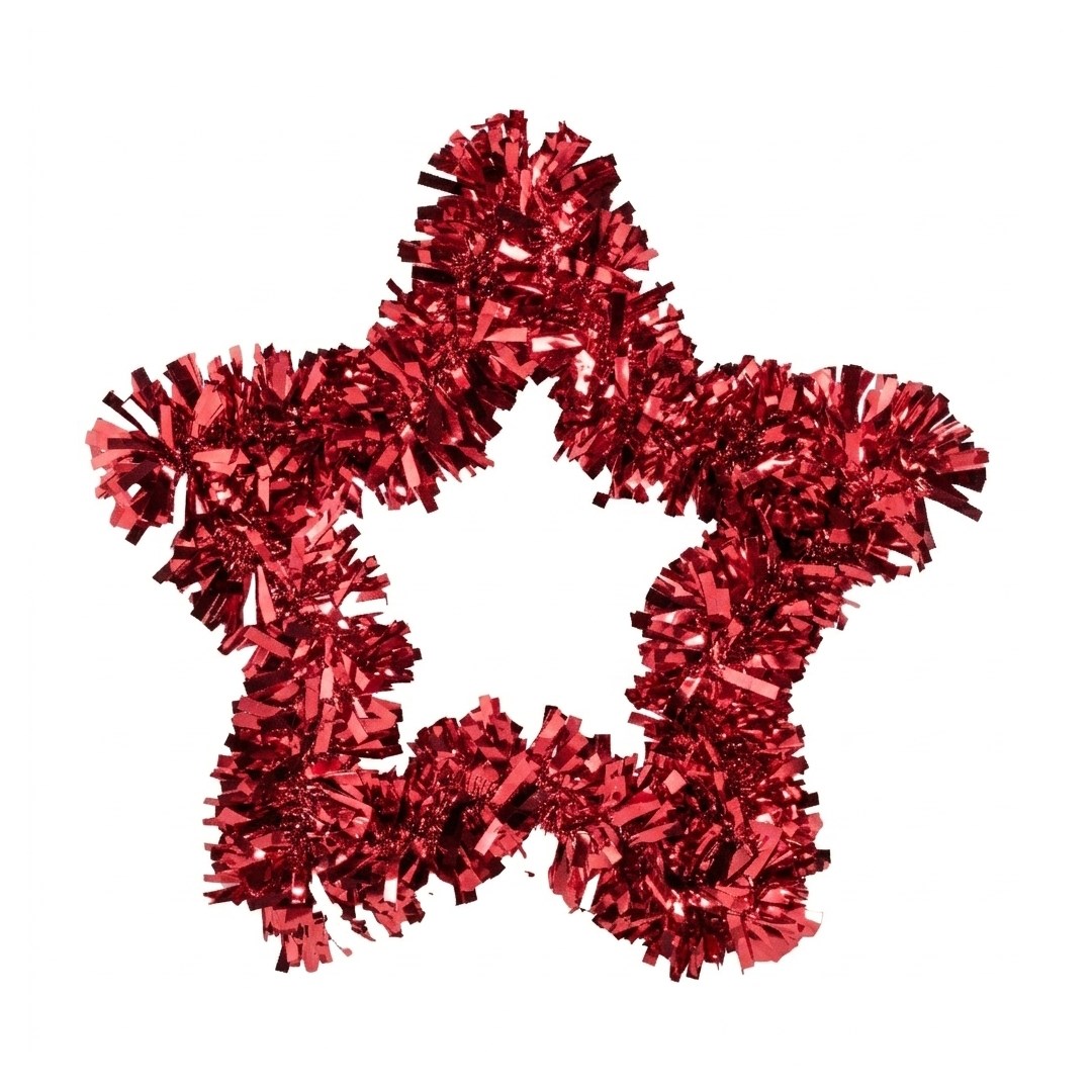 Yılbaşı Süs Şerit Yıldız Kırmızı 44 cm
