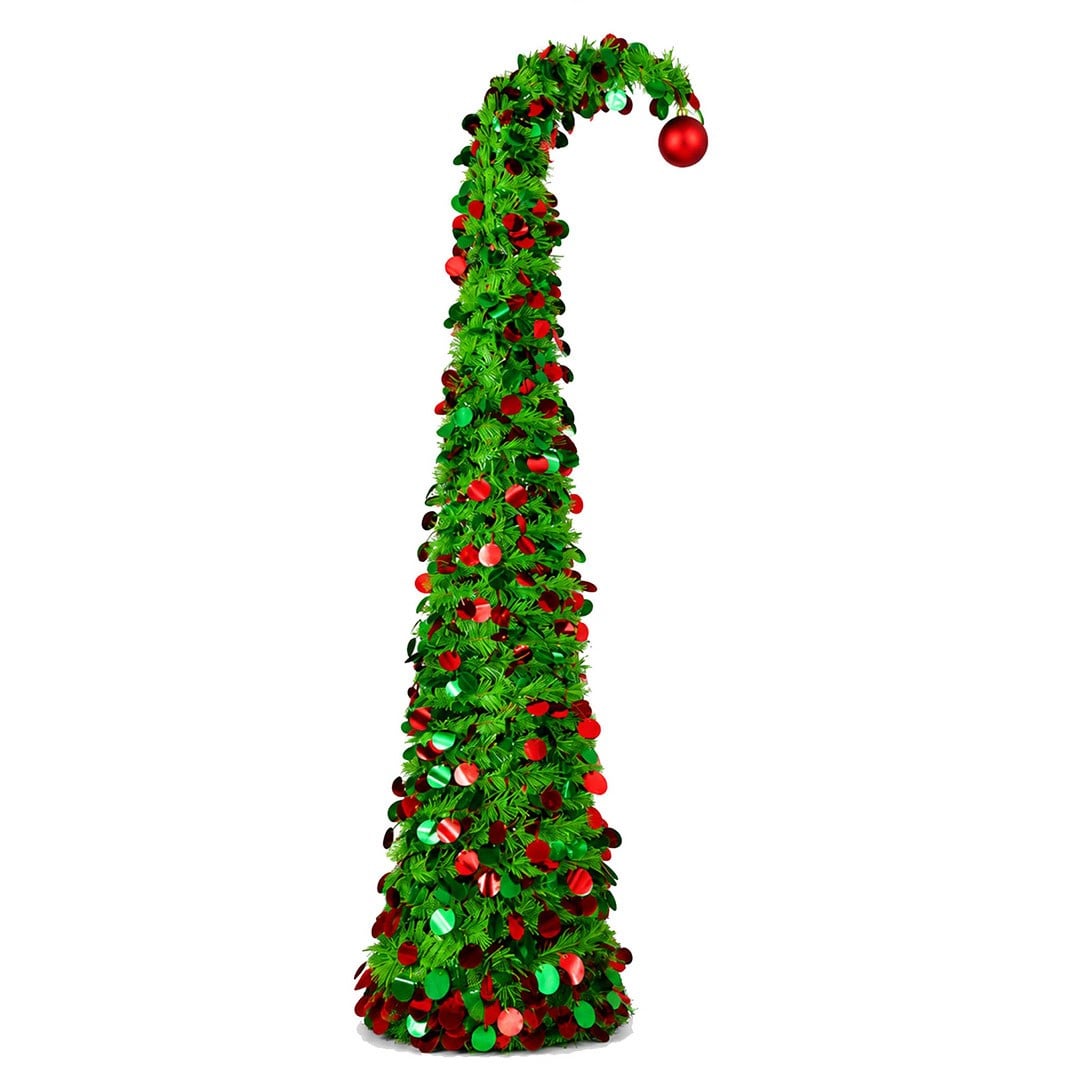 Yılbaşı Süsü Ağaç Noel Şapkası Uzayan Sim Şerit Yeşil 150 cm