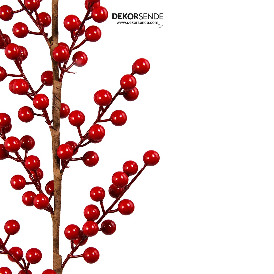 Yılbaşı Süsü Pike Dal Berry (Kokina) Kırmızı 78 cm