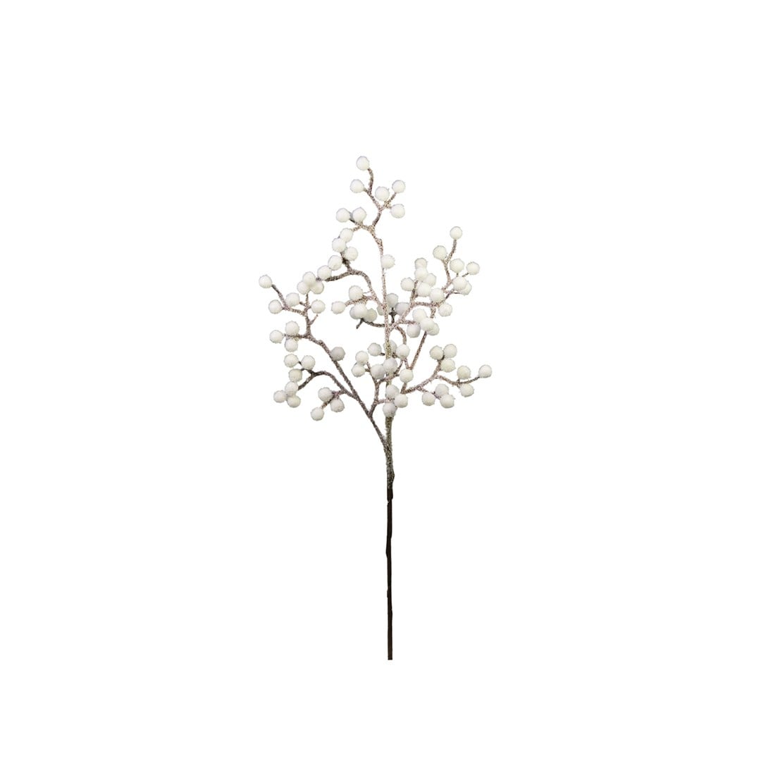 Yılbaşı Süsü Dal Berry Karlı Beyaz 50 cm