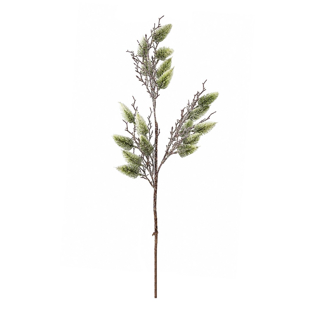 Yılbaşı Süsü Dal Çam Selvi Garnitür Buzlu 80 cm