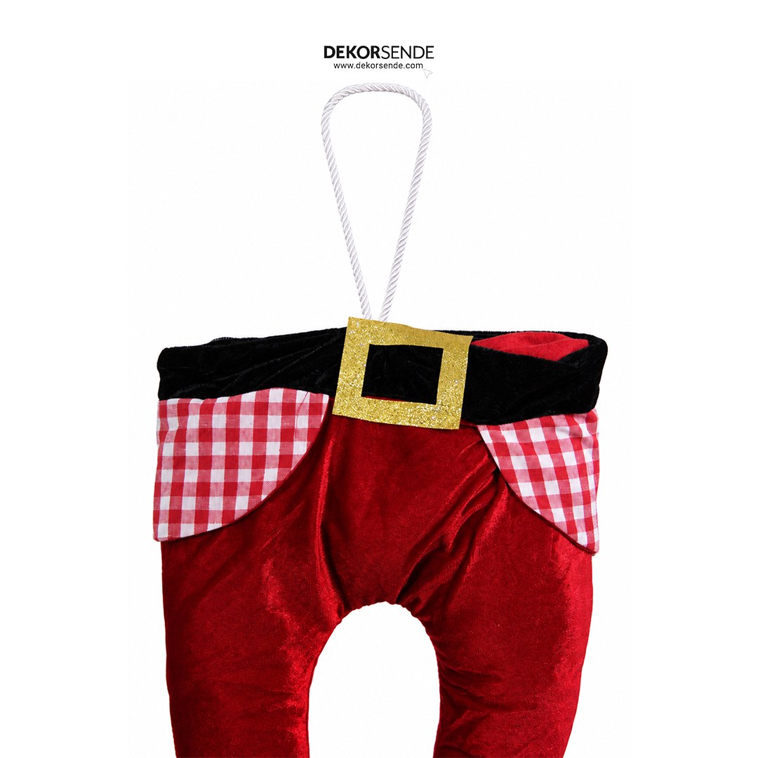 Yılbaşı Süsü Elf Ayaklı Noel Baba Kırmızı 70 cm