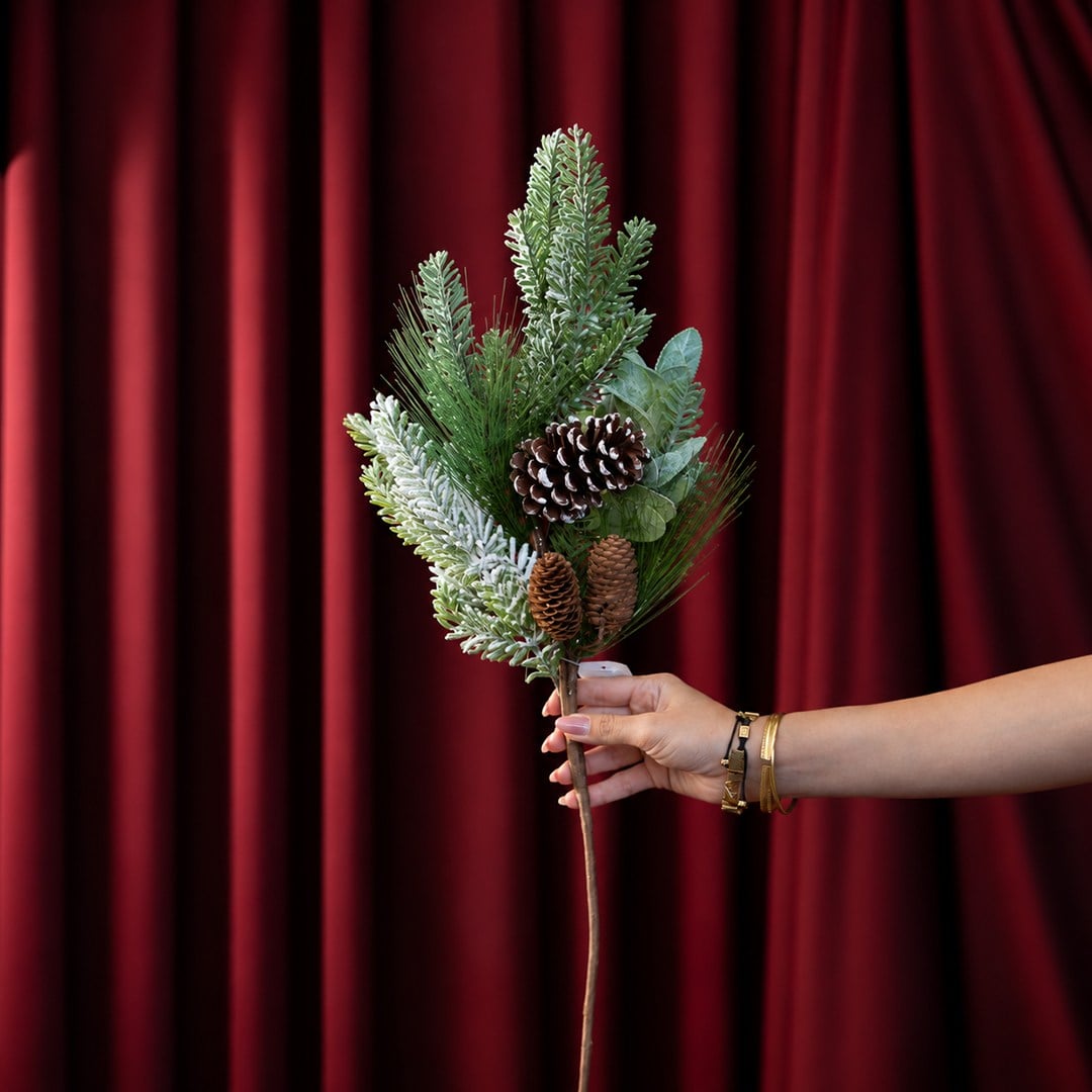 Yılbaşı Süsü Pike Dal Berry Karlı 75 cm