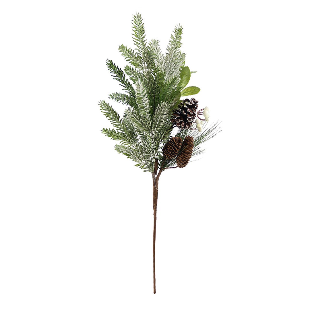 Yılbaşı Süsü Yapay Berry Dal Karlı Kozalaklı 75 cm