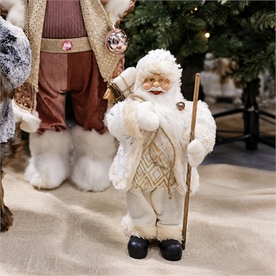 Baklava Desen Noel Baba Beyaz Altın 30 cm