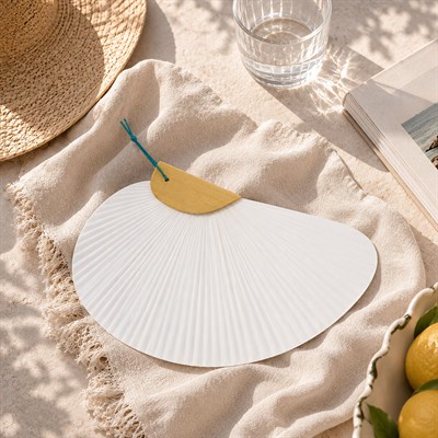 Beyaz Yelpaze Büyük 40 cm