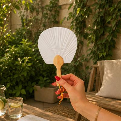 Beyaz Yelpaze Düz Kenarlı 19 cm