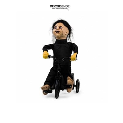 Cadılar Bayramı Bisikletli Hareketli Chucky 35 cm