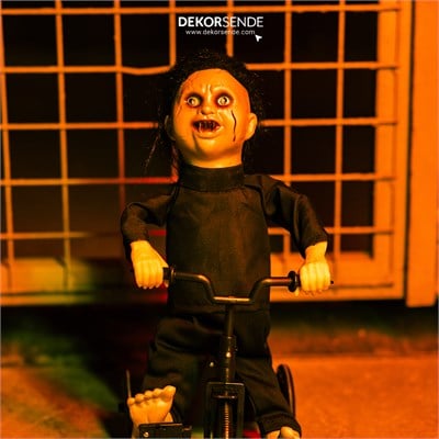 Cadılar Bayramı Bisikletli Hareketli Chucky 35 cm