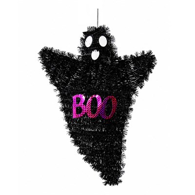 Cadılar Bayramı Süs Hayalet Boo Baskılı Siyah 45 cm