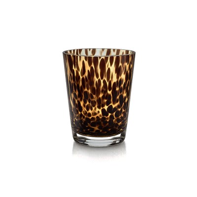 Cam Mumluk Leopar Desen 22 cm