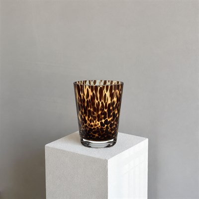 Cam Mumluk Leopar Desen 22 cm