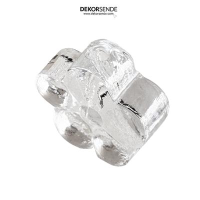 Çiçek Model Şeffaf Mini Cam Vazo 10 cm