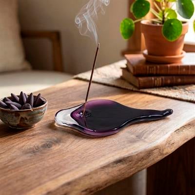 Dekoratif Cam Tütsülük Mürdüm 20 cm