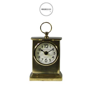 Dikdörtgen Vintage Klasik Masa Saati 16 cm Altın