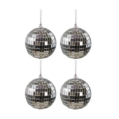 Disko Top Gümüş 4 Adet 8 cm