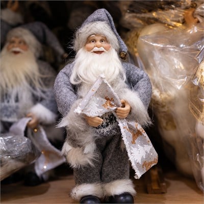 Gri Polarlı Noel Baba 30 cm