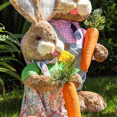 Hasır Paskalya Çiçekli Etekli Kız Tavşan 70 cm