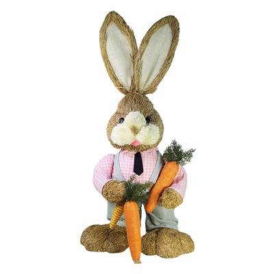 Hasır Paskalya Pembe Gömlekli Erkek Tavşan 100 cm