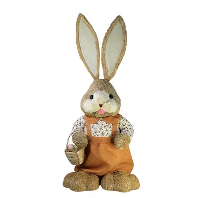 Hasır Paskalya Sepetli Tavşan Turuncu 80 cm