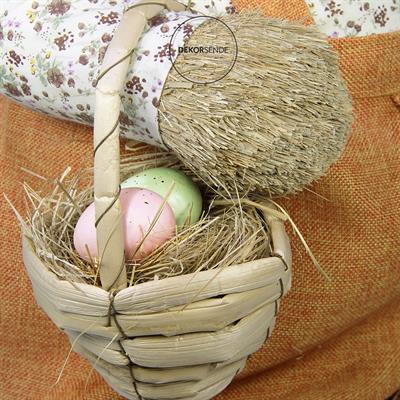 Hasır Paskalya Sepetli Tavşan Turuncu 80 cm