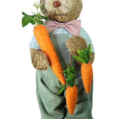 Hasır Paskalya Tulumlu Papyonlu Erkek Tavşan Yeşil 80 cm