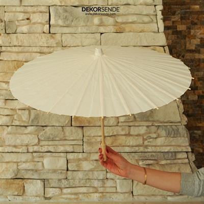 Kağıt Organizasyon Şemsiyesi Beyaz 42 cm