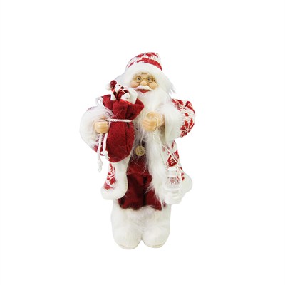 Kazaklı Noel Baba Kırmızı Beyaz 30 cm