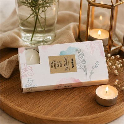 Kokulu Tealight Mum 8 Adet Vanilya