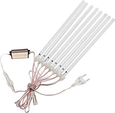 Meteor Kayan Yağmur Işık Led Dış Mekan 8 Tüp Beyaz 50 cm