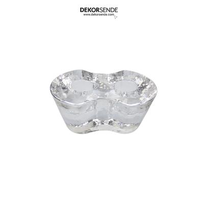 Mumluk İkili Şeffaf Cam 10x4 cm