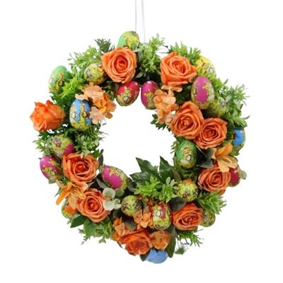 Paskalya Temalı Yumurtalı Çember Kapı Süsü 60 cm