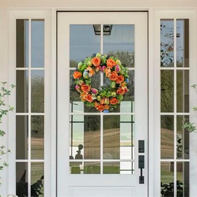 Paskalya Temalı Yumurtalı Çember Kapı Süsü 60 cm