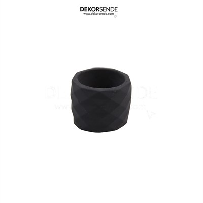 Polyester Prizma Desen Mini Saksı Füme 8 cm
