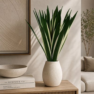 Saksısız Yapay Agave Ağaç Alacalı Yeşil 55 cm