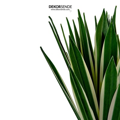 Saksısız Yapay Agave Ağaç Alacalı Yeşil 55 cm