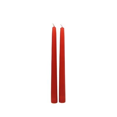 Şamdan Mat Mum 2li Kırmızı 26 cm
