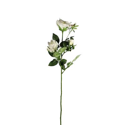 Yapay 3 Kafalı Açmış Gül Dal Beyaz 68 cm