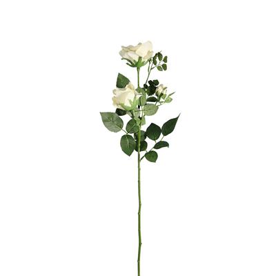 Yapay 3 Kafalı Açmış Gül Dal Krem 68 cm