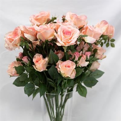 Yapay 3lü Açmış Gül Dalı Açık Pembe 69 cm