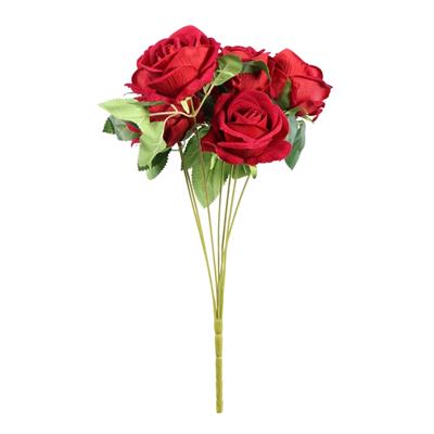 Yapay 7li Gül Demeti Kadife Dokulu 38 cm
