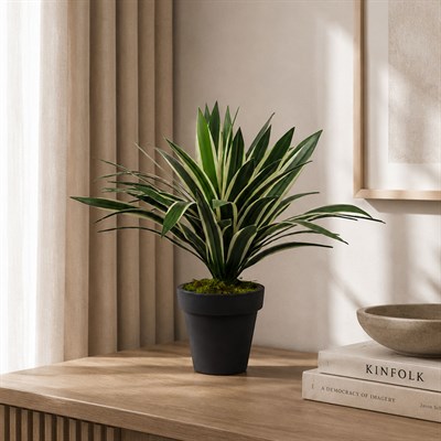 Yapay Agave Ağaç Alacalı Yeşil 55 cm